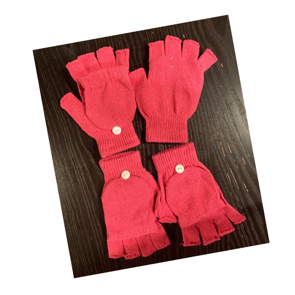 New🍒🍒Fingerless PINK Color Convertible Gloves